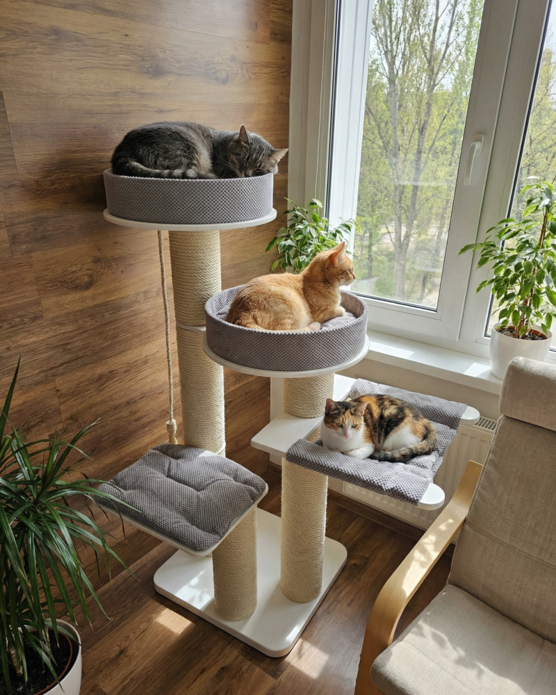 Stabilny Drapak 160cm – Wieża z Dwoma Rozetami i Hamakiem NR153