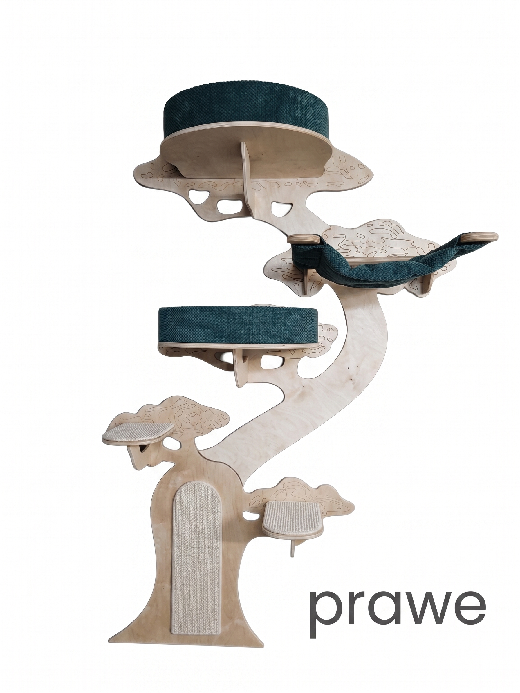 Ekskluzywny drapak ścienny z rozetą dla kota Leoland Signature Bonsai Deluxe