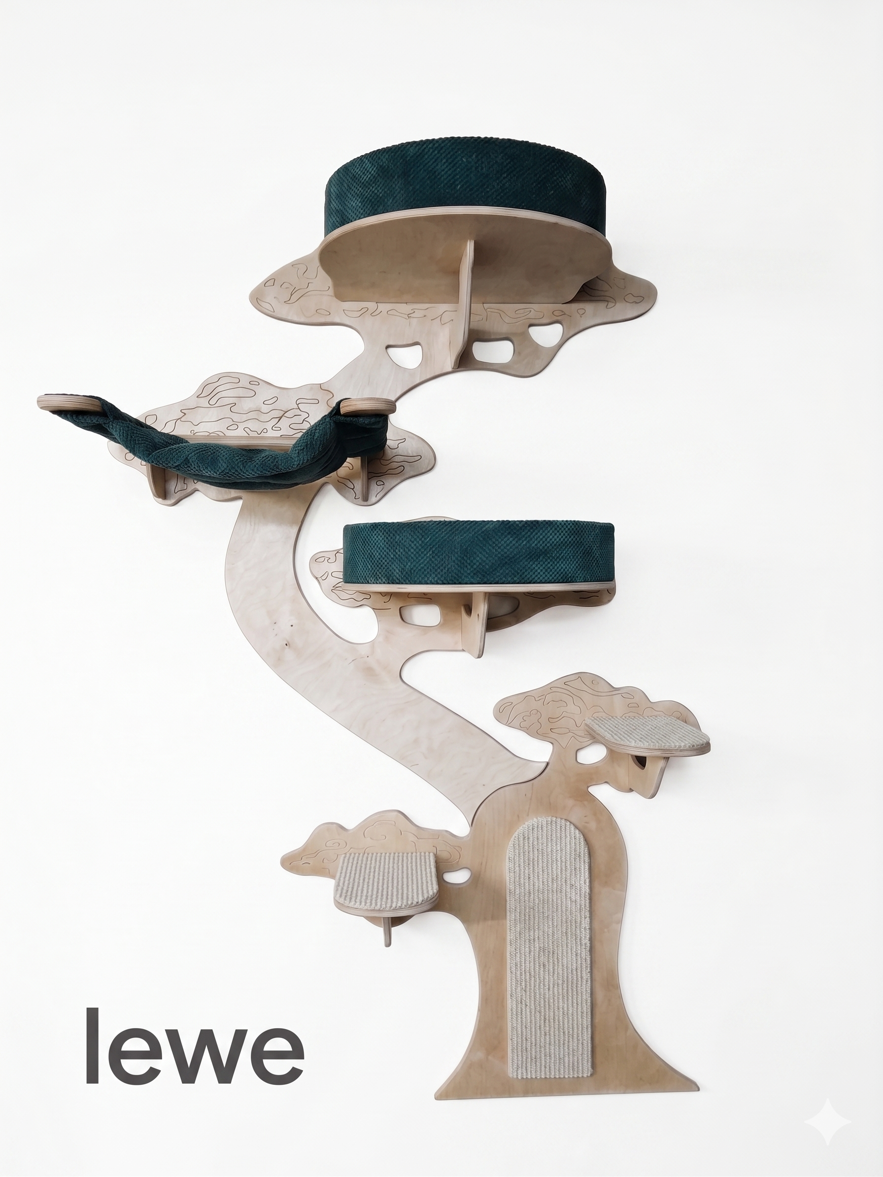Ekskluzywny drapak ścienny z rozetą dla kota Leoland Signature Bonsai Deluxe