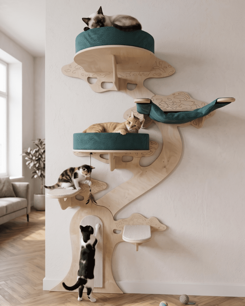 Ekskluzywny drapak ścienny z rozetą dla kota Leoland Signature Bonsai Deluxe