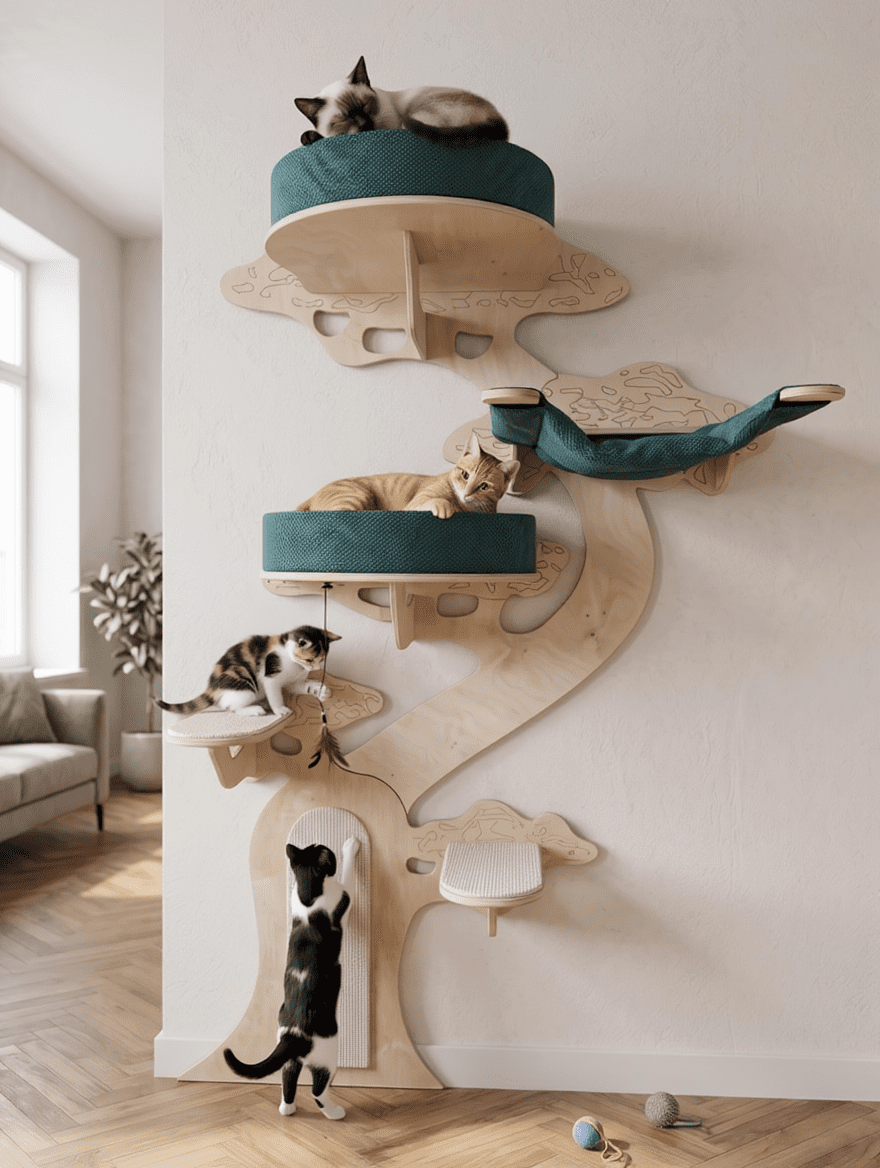 Ekskluzywny drapak ścienny z rozetą dla kota Leoland Signature Bonsai Deluxe