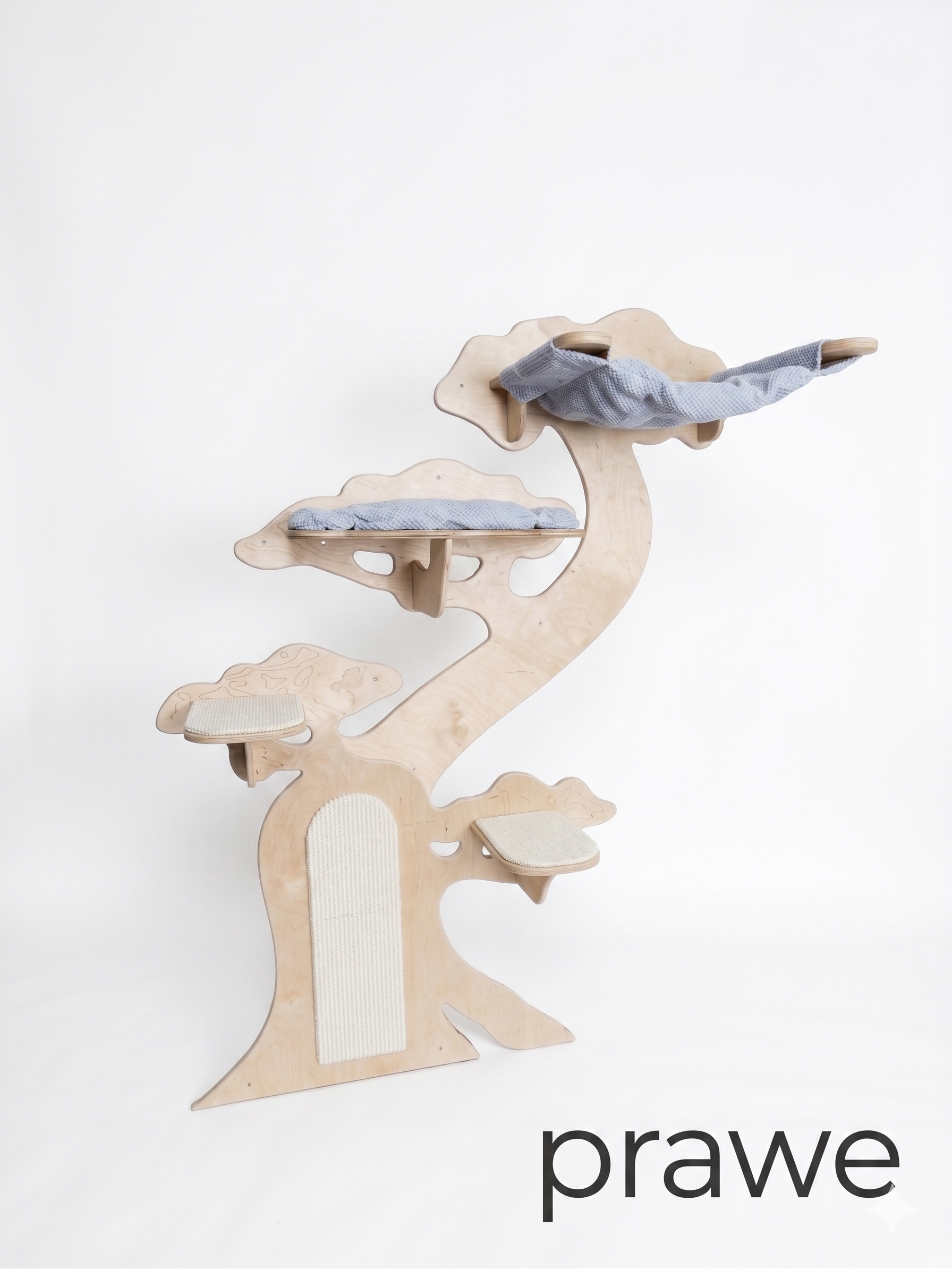 Ekskluzywny ścienny drapak dla kota ze sklejki Leoland Signature Bonsai Compact
