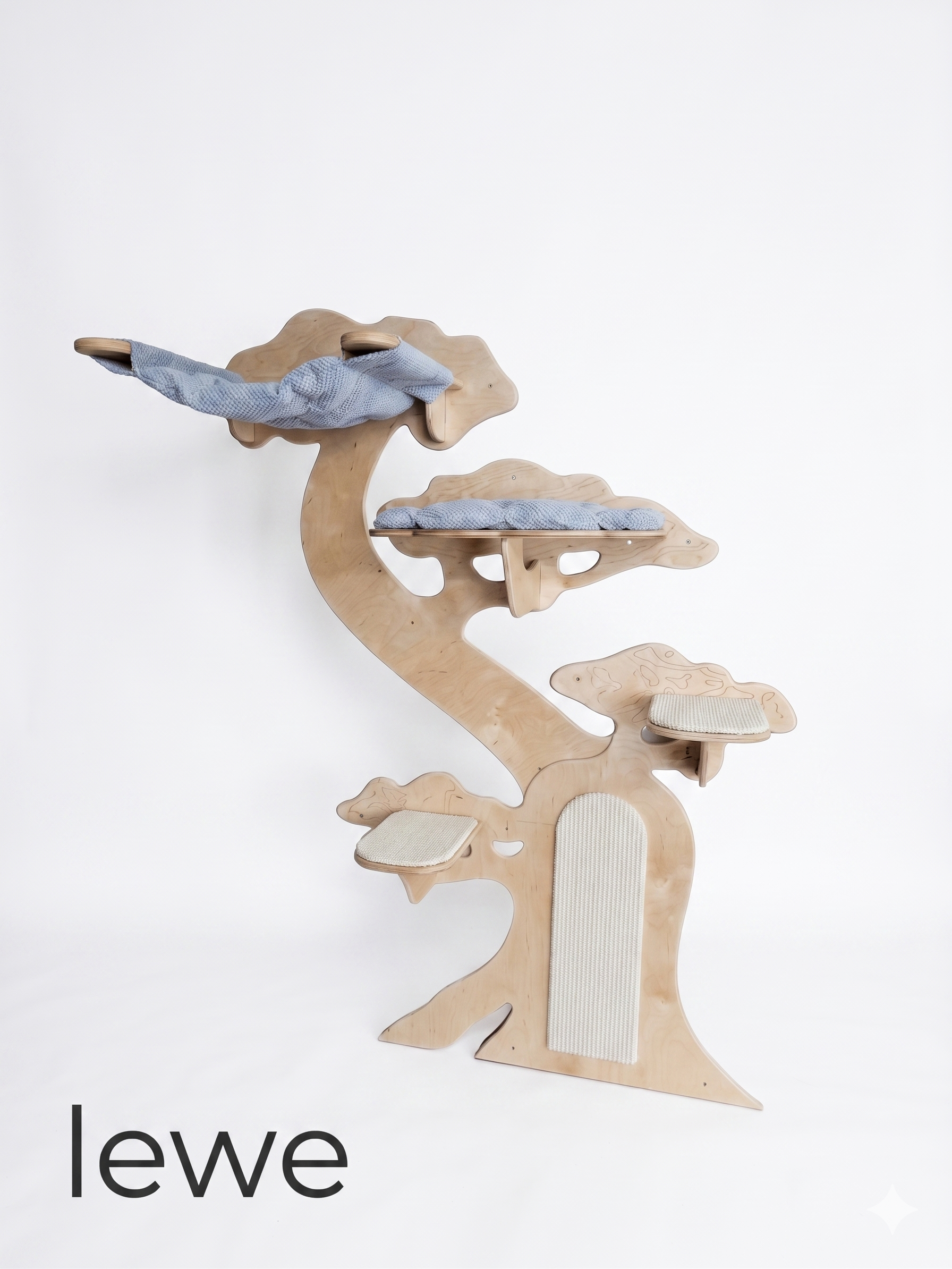 Ekskluzywny ścienny drapak dla kota ze sklejki Leoland Signature Bonsai Compact