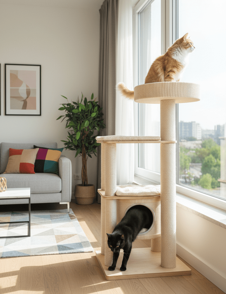 Stabilny Drapak 140cm – Wieża z Budką i Rozetą NR4433EX