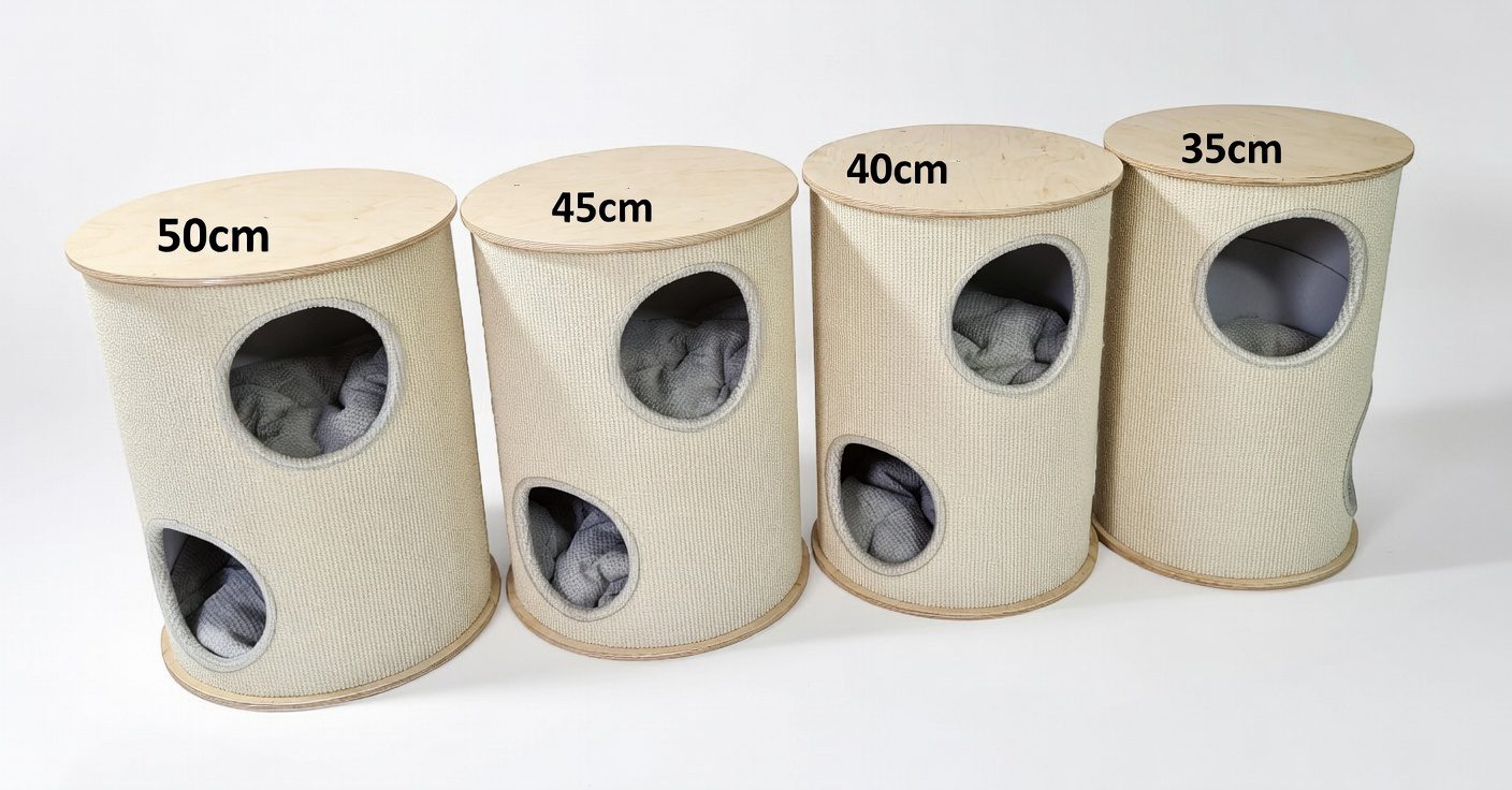 Drapak Tuba Sizal Tower 65 cm – Wykładzina Sizalowa (3 Legowiska) - obrazek 3