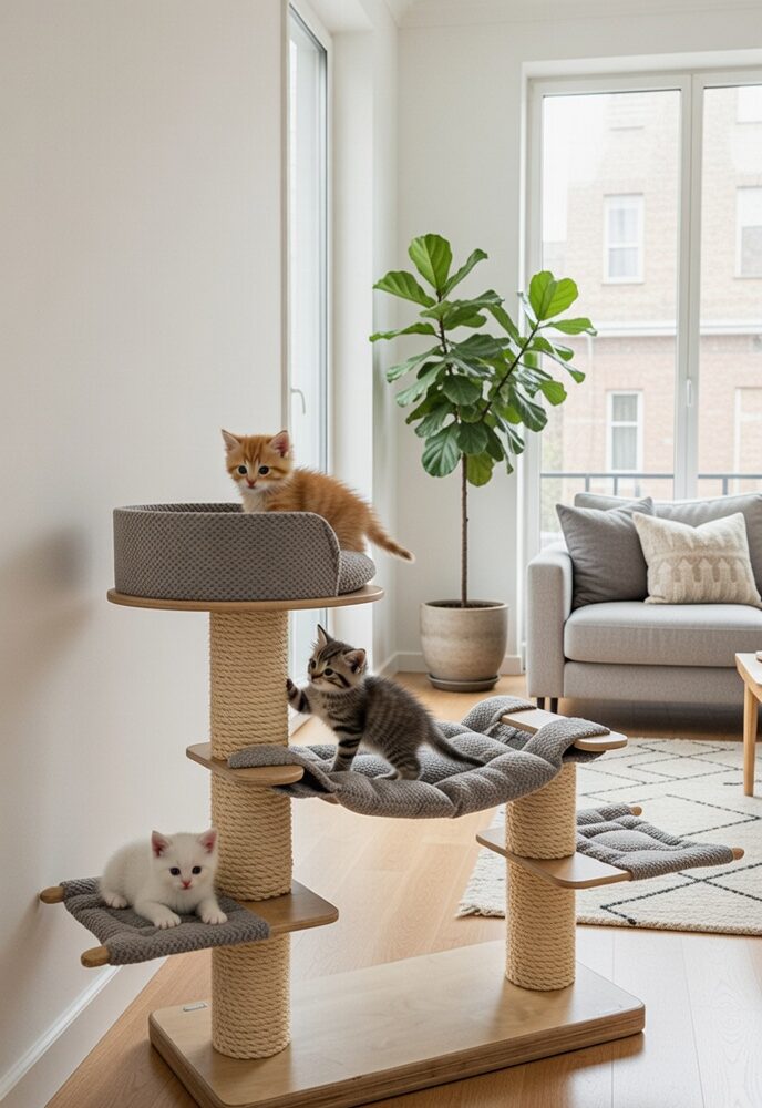 Drapak "Przedszkole" dla Kociąt i Małych Ras – Wys. 80cm NR2626