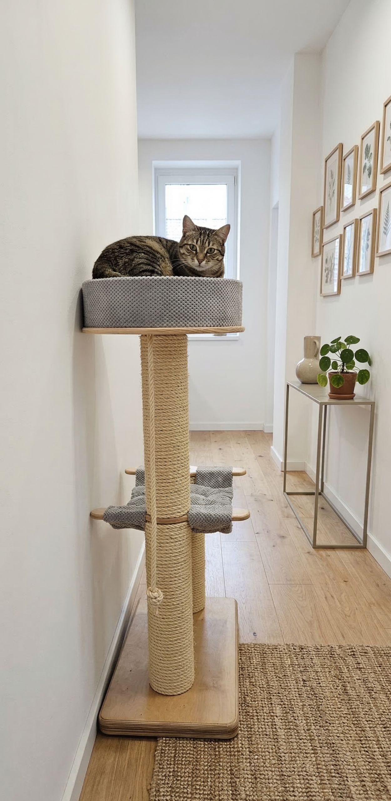 Wąski drapak przyścienny dla kota – Maksymalny komfort w kompaktowym wydaniu (120 cm) NR2632 - obrazek 2