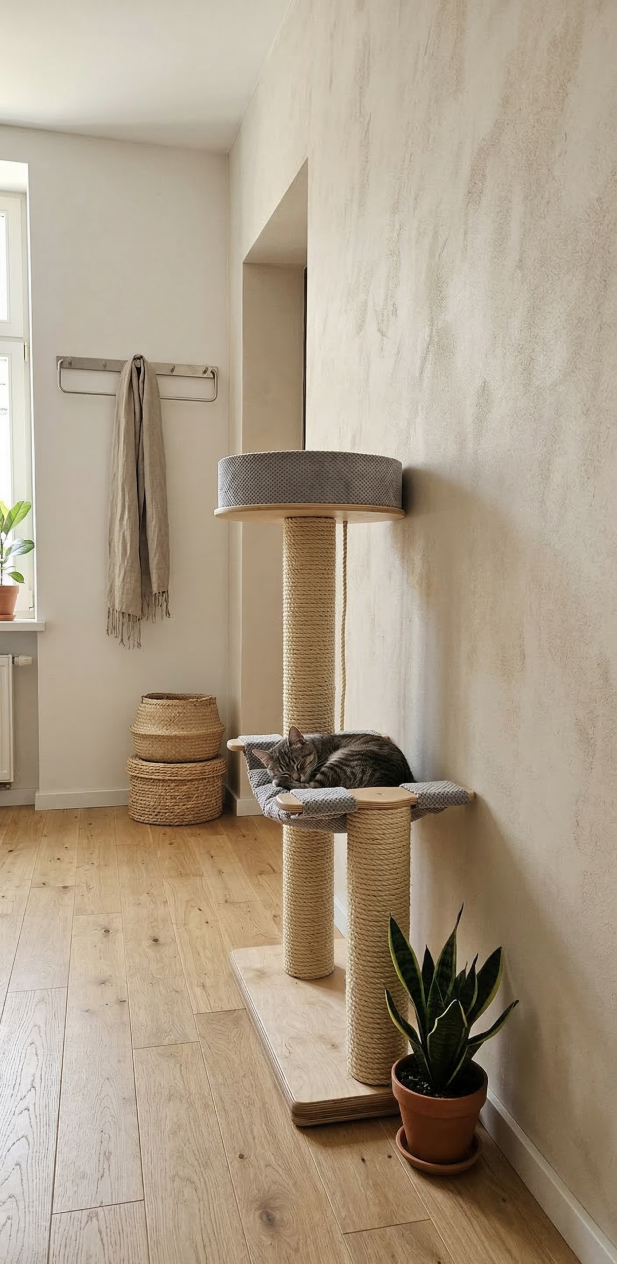 Wąski drapak przyścienny dla kota – Maksymalny komfort w kompaktowym wydaniu (120 cm) NR2632 - obrazek 3