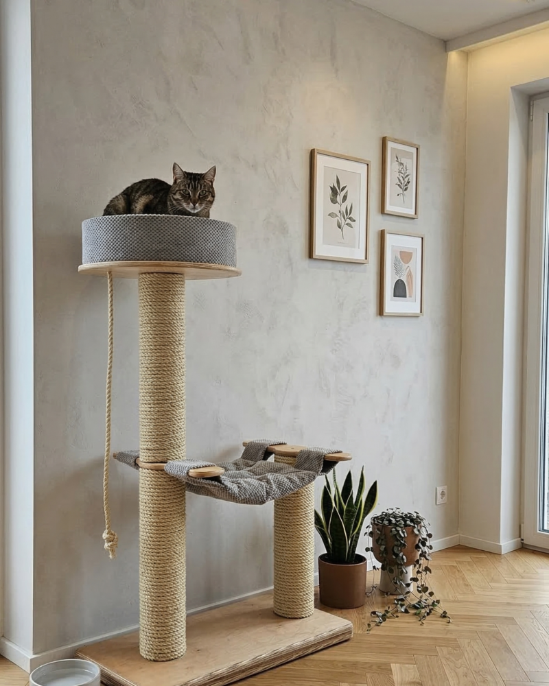 Wąski drapak przyścienny dla kota – Maksymalny komfort w kompaktowym wydaniu (120 cm) NR2632