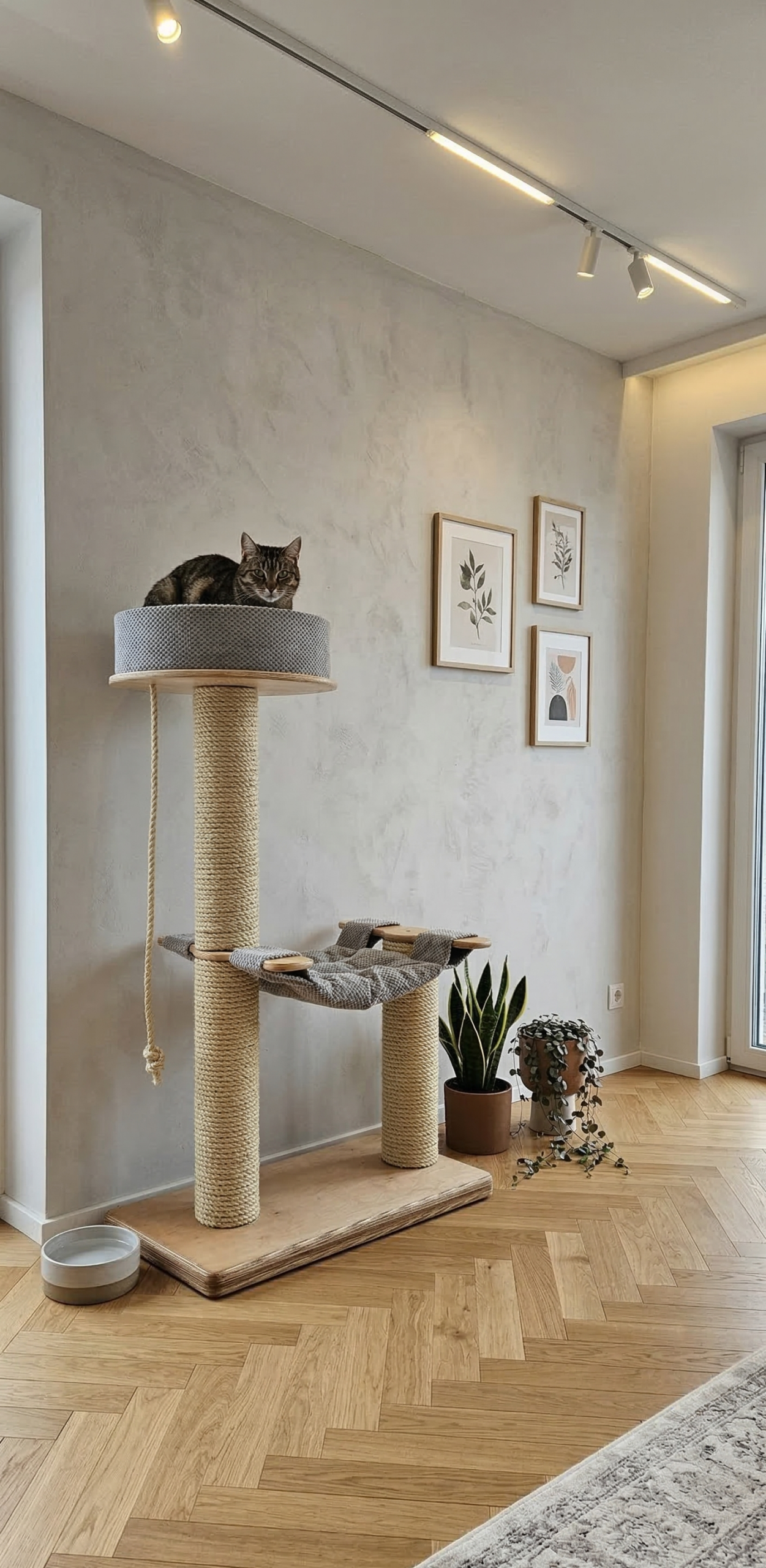Wąski drapak przyścienny dla kota – Maksymalny komfort w kompaktowym wydaniu (120 cm) NR2632