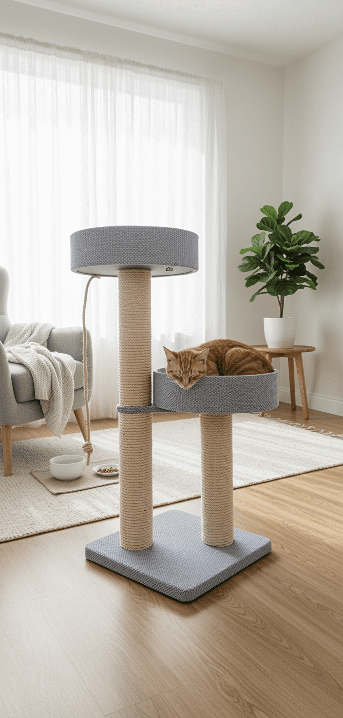 Drapak Wolnostojący 120cm z Dwoma Rozetami – Model Stabilny NR1 2x10cm - obrazek 2