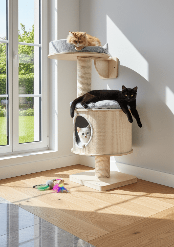 Drapak Przyścienny 115 cm – Wieża z Budką NR2548