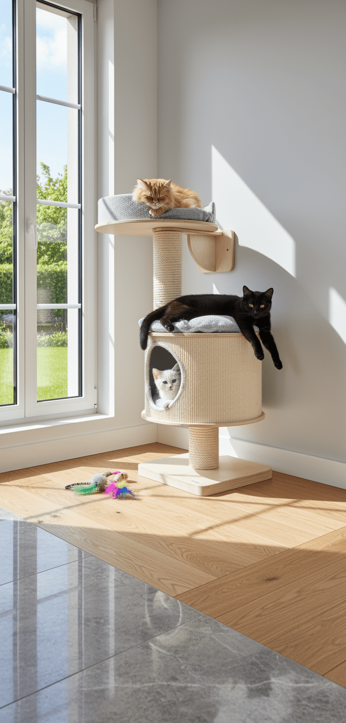 Drapak Przyścienny 115 cm – Wieża z Budką NR2548