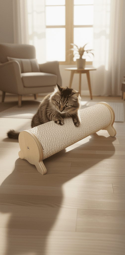 Solidny Drapak Podłogowy – Poziomy Wałek dla Kota Na Wymiar - obrazek 2