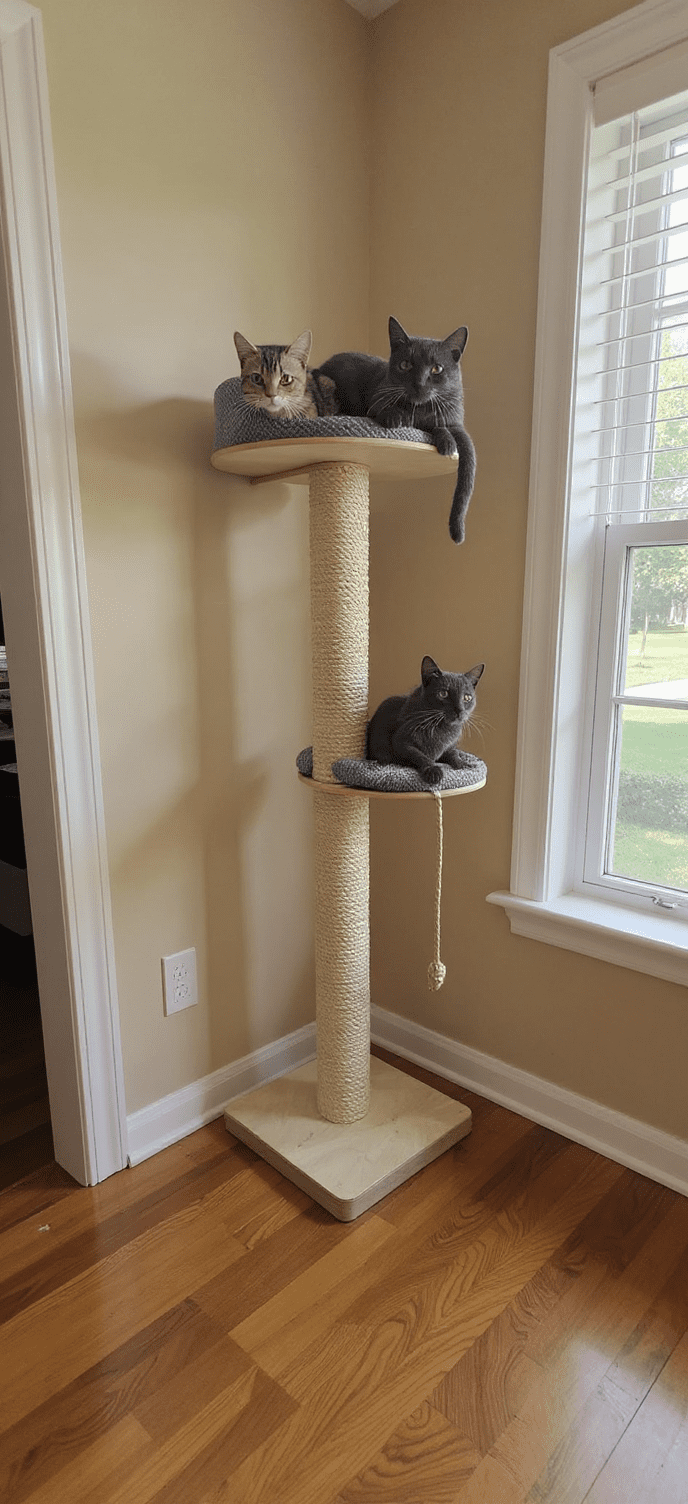 Drapak Przyścienny 165 cm – Wieża z Okrągłą Półką NR2546 - obrazek 2