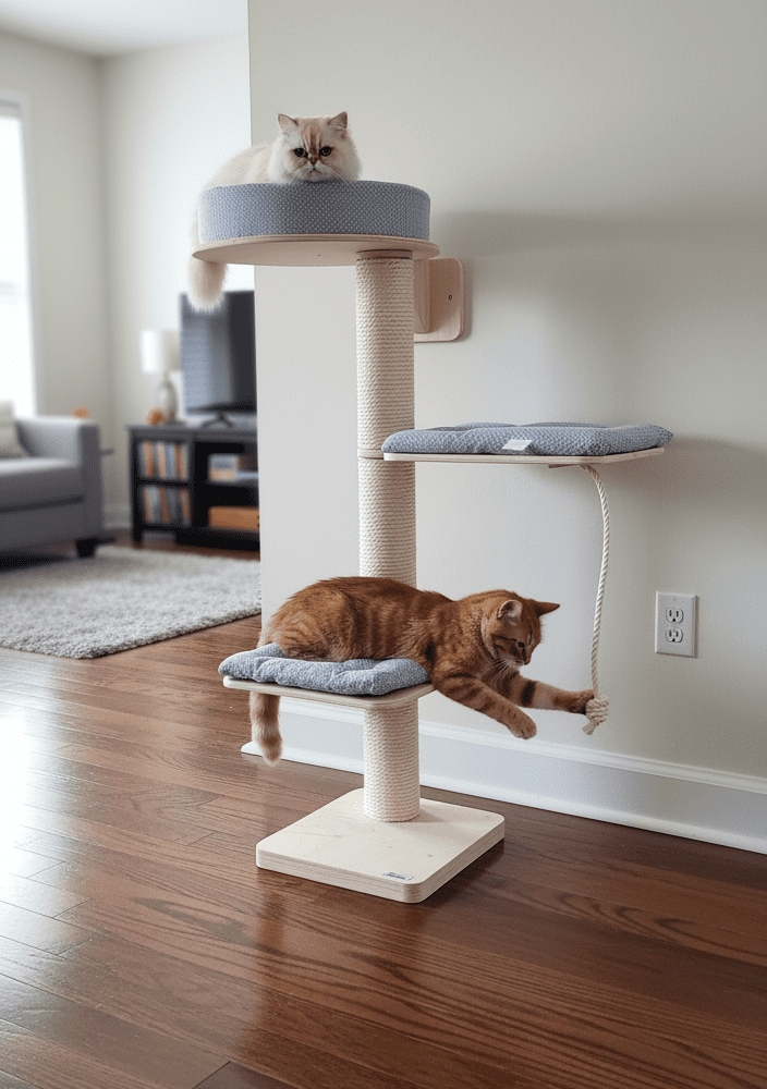 Drapak Przyścienny 140 cm – Wieża z Dużym Legowiskiem NR2542