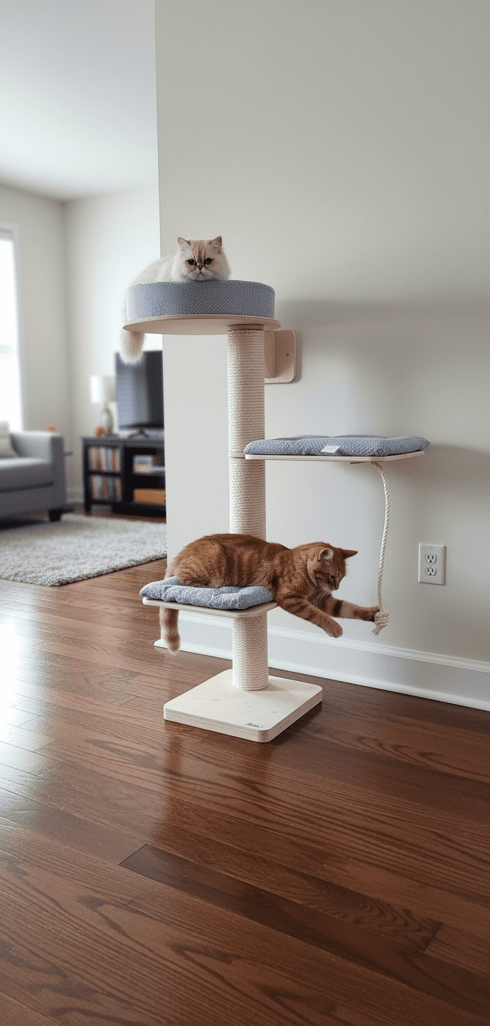 Drapak Przyścienny 140 cm – Wieża z Dużym Legowiskiem NR2542