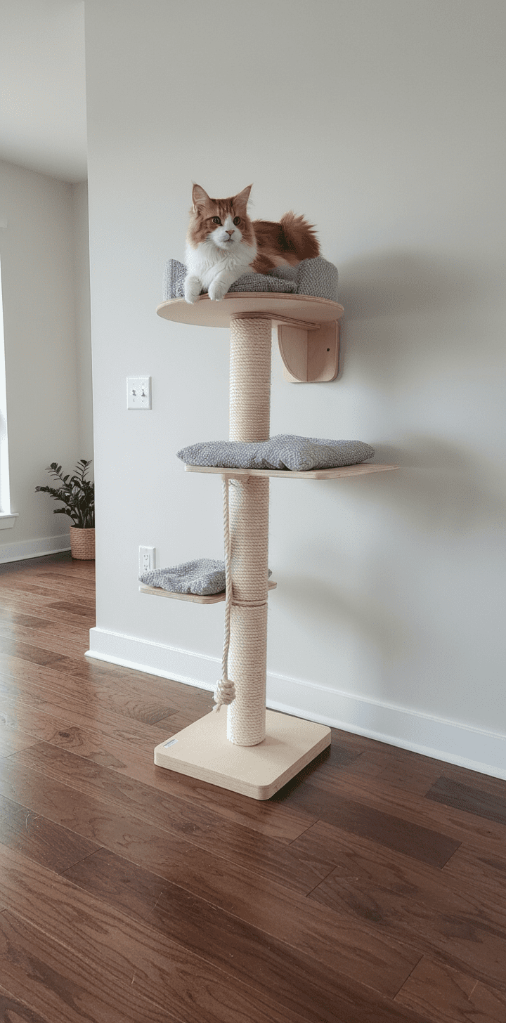 Drapak Przyścienny 140 cm – Wieża z Dużym Legowiskiem NR2542 - obrazek 2