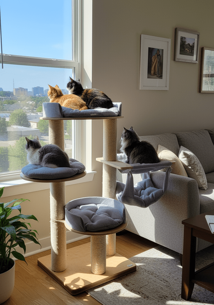 Drapak Wolnostojący 140 cm – Rezydencja z Owalną Sofą NR2027