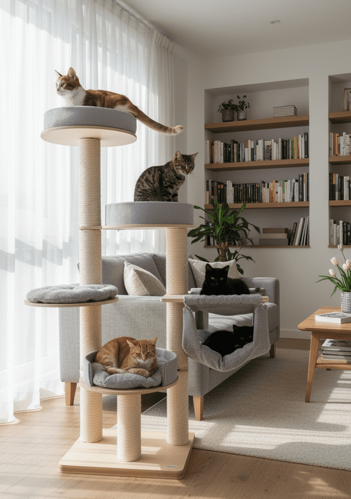 Drapak Wolnostojący 180 cm – Rezydencja z Konfiguracją Legowisk NR2026