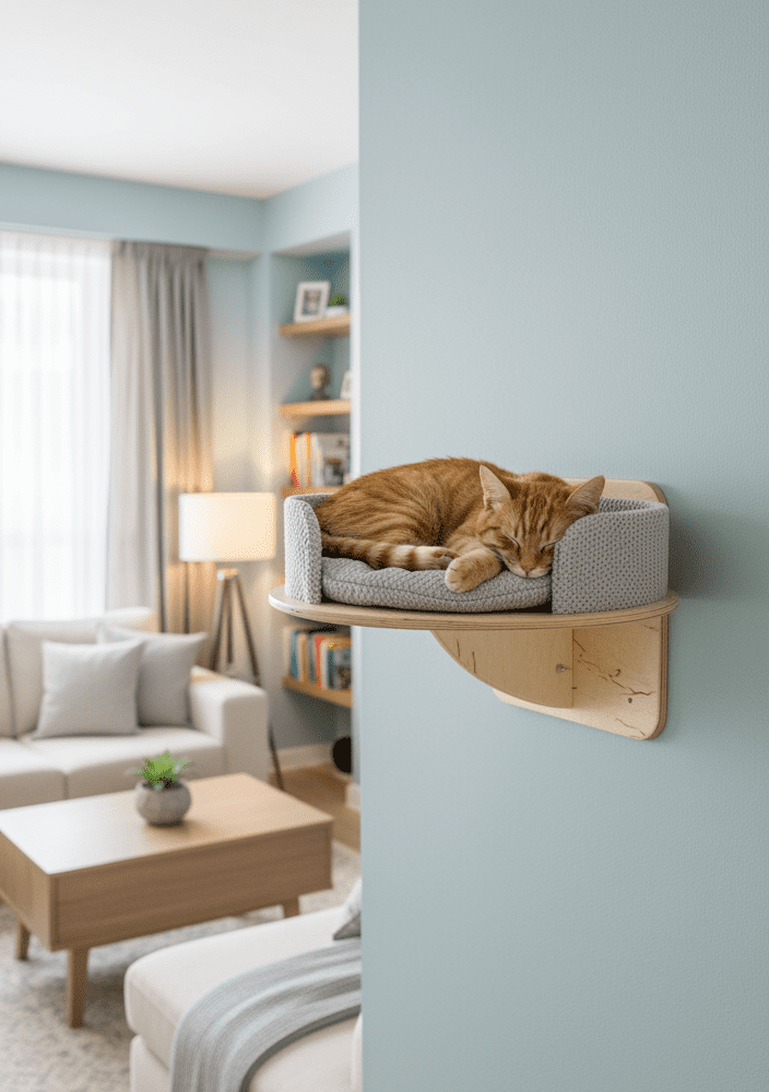 Legowisko Ścienne dla Kota – Rozeta z Wejściem (Wybór Rozmiaru)