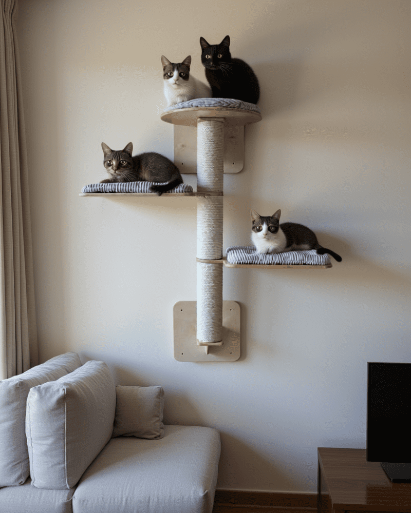 Drapak ścienny dla kota Wall Creator – 3 poziomy, 130 cm