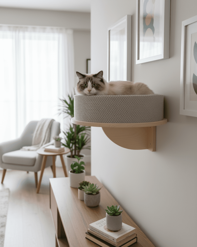 Legowisko Ścienne dla Kota – Rozeta z Pełnym Rantem (Wybór Rozmiaru)