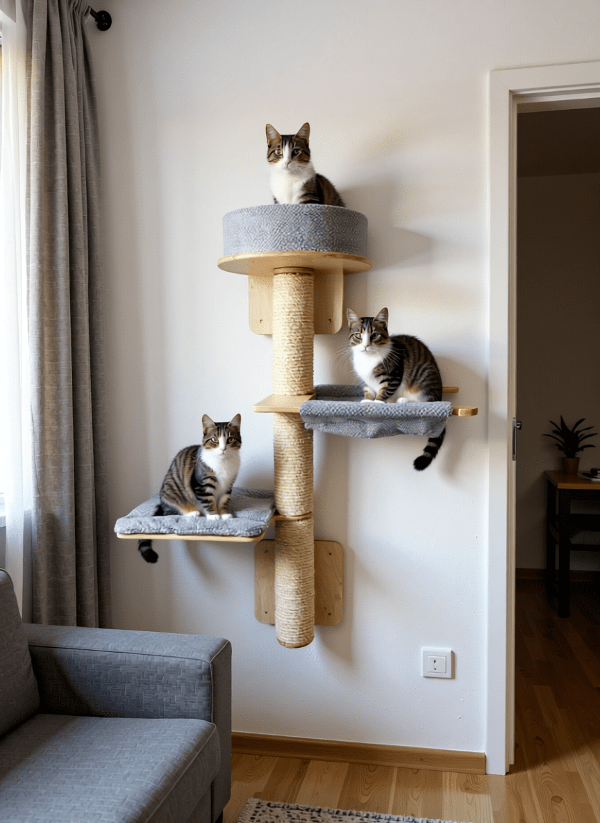 Drapak ścienny dla kota Wall Creator – 3 poziomy, 130 cm - obrazek 2