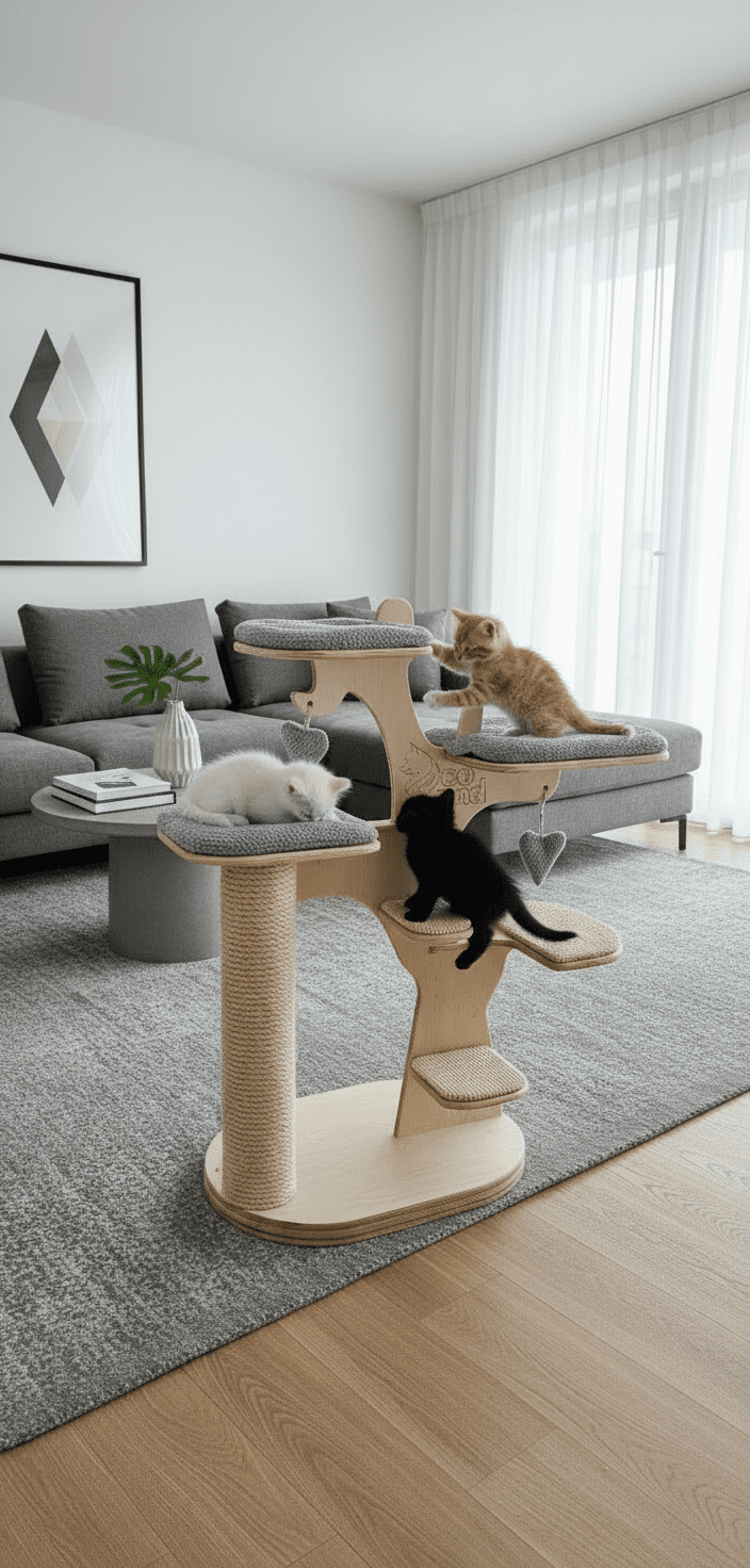 Wielopoziomowy Drapak Junior – Dwustronne Drzewko Wolnostojące NR2599