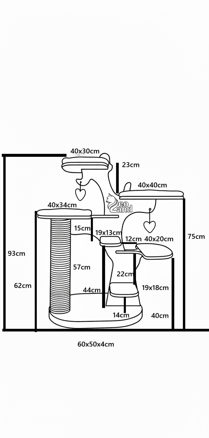 Wielopoziomowy Drapak Junior – Dwustronne Drzewko Wolnostojące NR2599 - obrazek 10