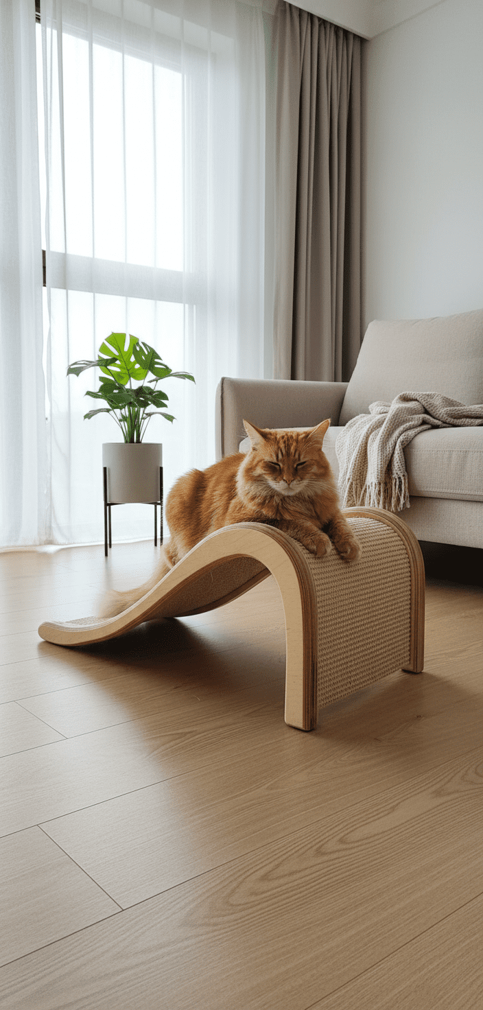 Drapak Poziomy "Kocia Fala" – Ergonomiczna Leżanka i Zjeżdżalnia (3w1) NR2604