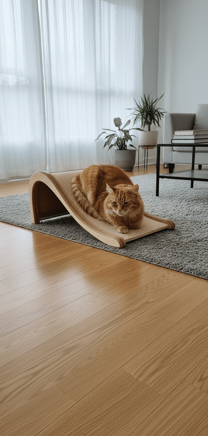 Drapak Poziomy "Kocia Fala" – Ergonomiczna Leżanka i Zjeżdżalnia (3w1) NR2604 - obrazek 2