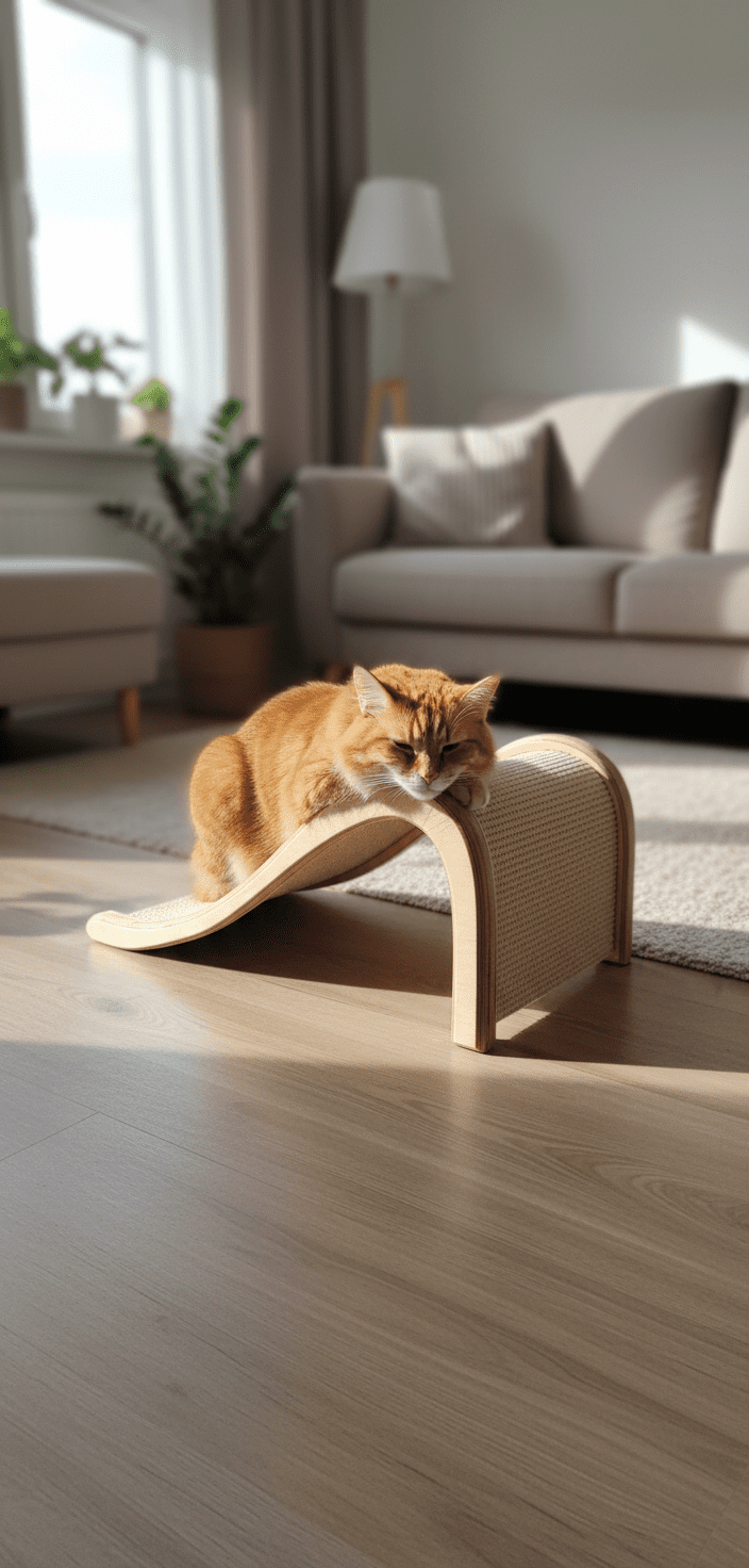 Drapak Poziomy "Kocia Fala" – Ergonomiczna Leżanka i Zjeżdżalnia (3w1) NR2604 - obrazek 3