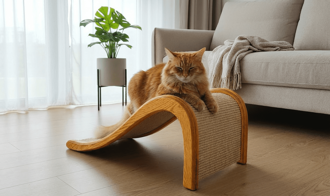 Drapak Poziomy "Kocia Fala" – Ergonomiczna Leżanka i Zjeżdżalnia (3w1) NR2604 - obrazek 4