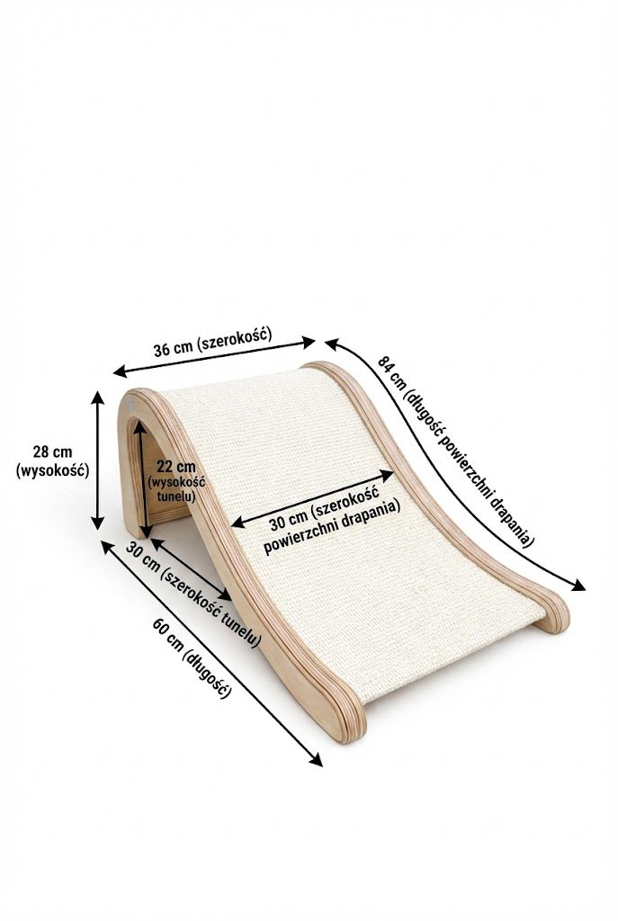 Drapak Poziomy "Kocia Fala" – Ergonomiczna Leżanka i Zjeżdżalnia (3w1) NR2604 - obrazek 9