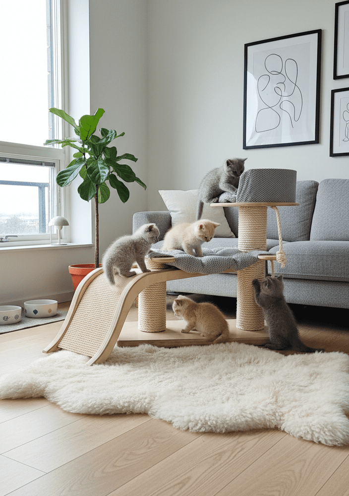 Drapak Kocie Przedszkole z Falą i Hamakiem NR2606