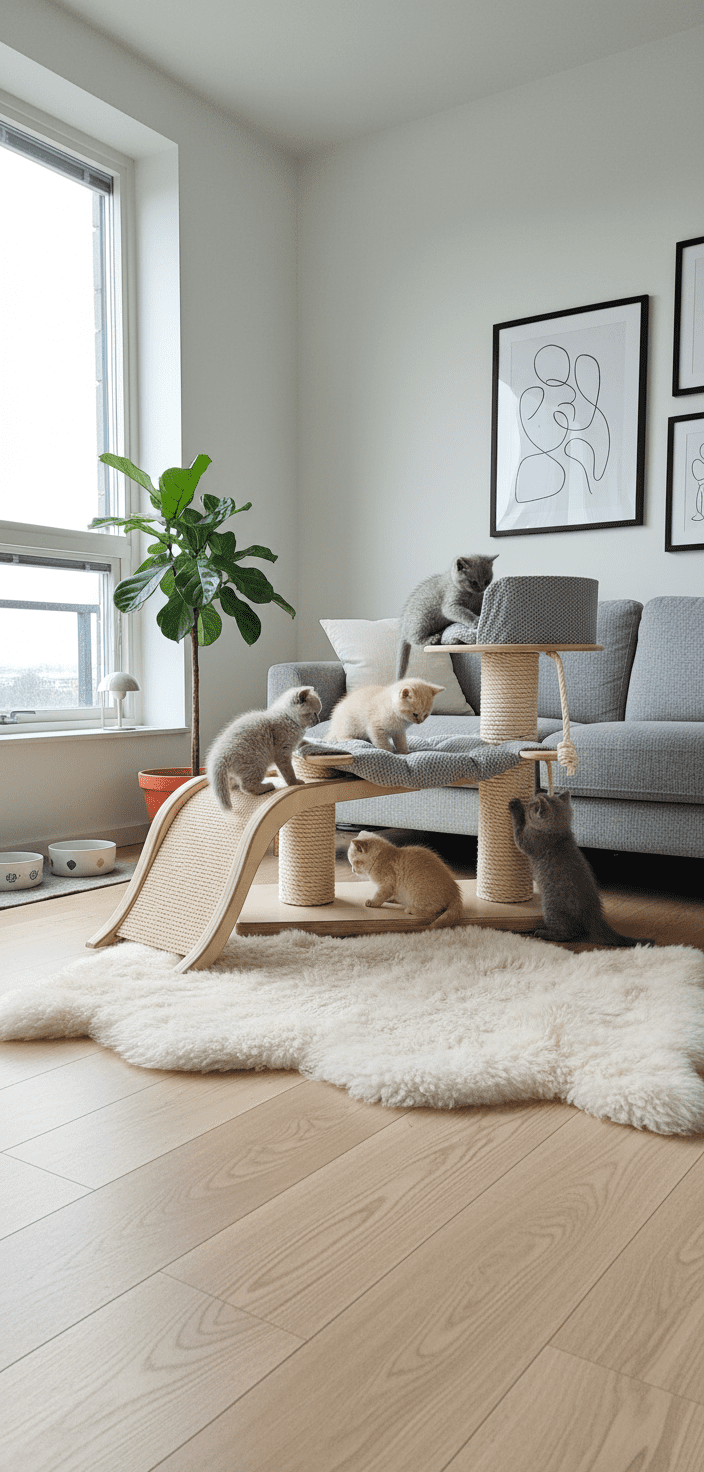 Drapak Kocie Przedszkole z Falą i Hamakiem NR2606