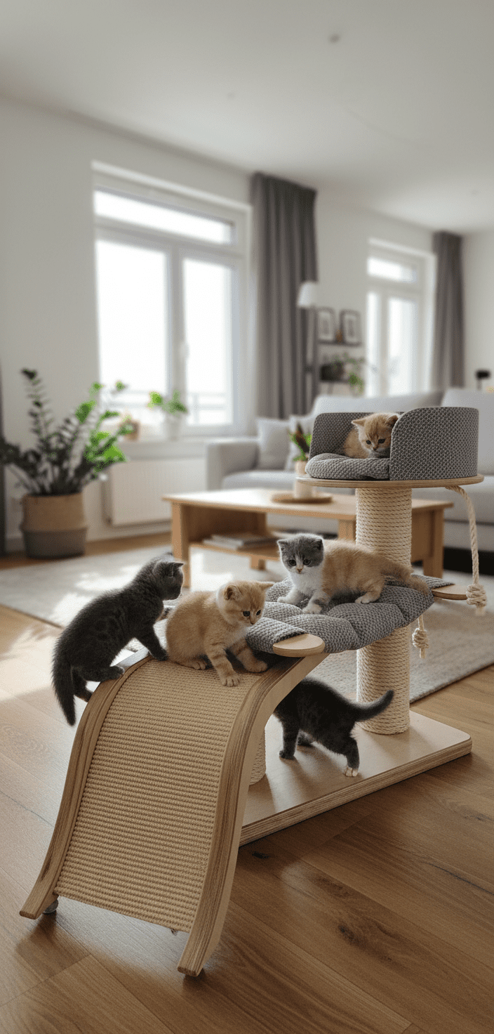 Drapak Kocie Przedszkole z Falą i Hamakiem NR2606 - obrazek 2