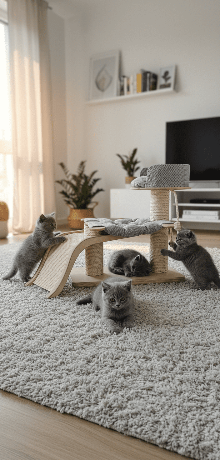 Drapak Kocie Przedszkole z Falą i Hamakiem NR2606 - obrazek 3