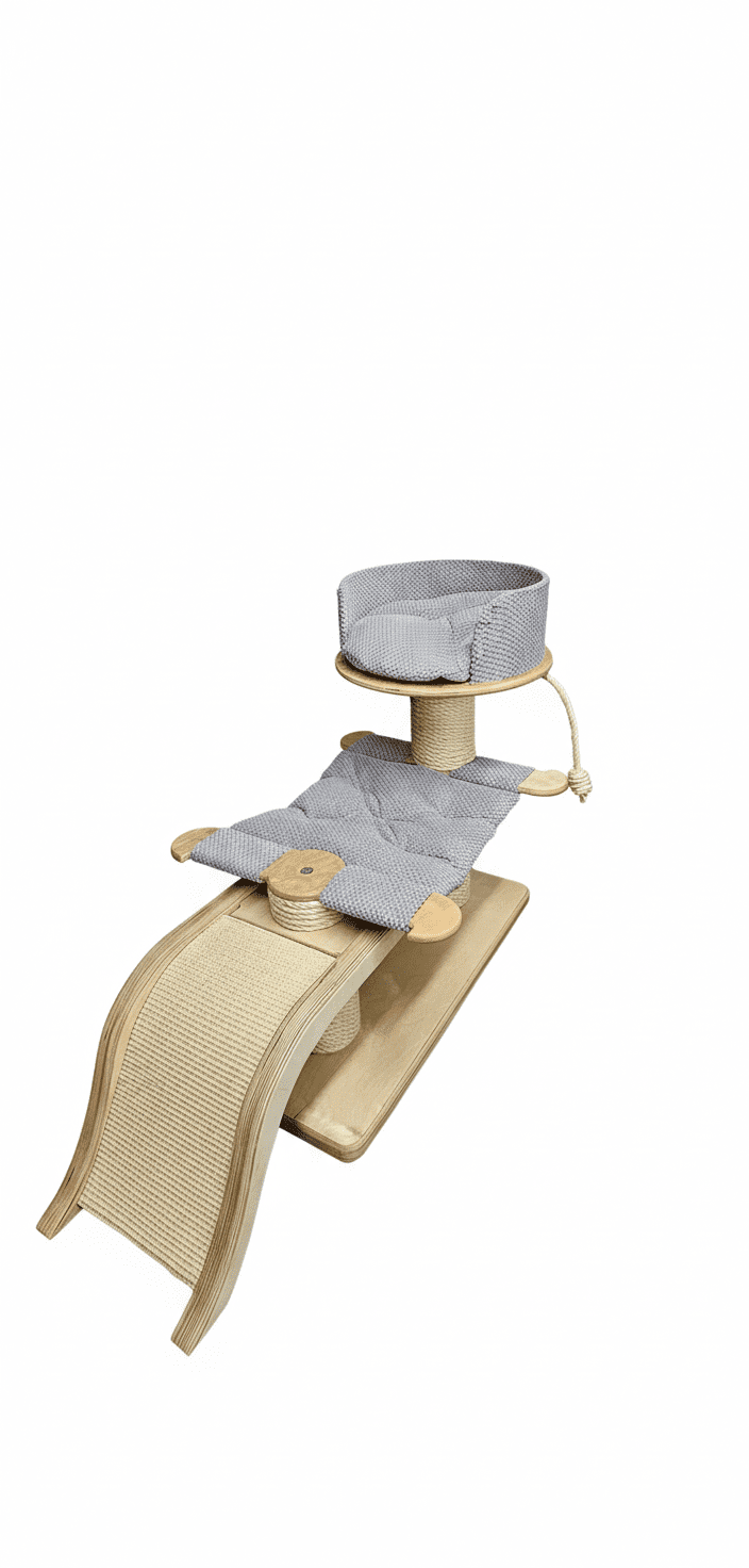 Drapak Kocie Przedszkole z Falą i Hamakiem NR2606 - obrazek 8