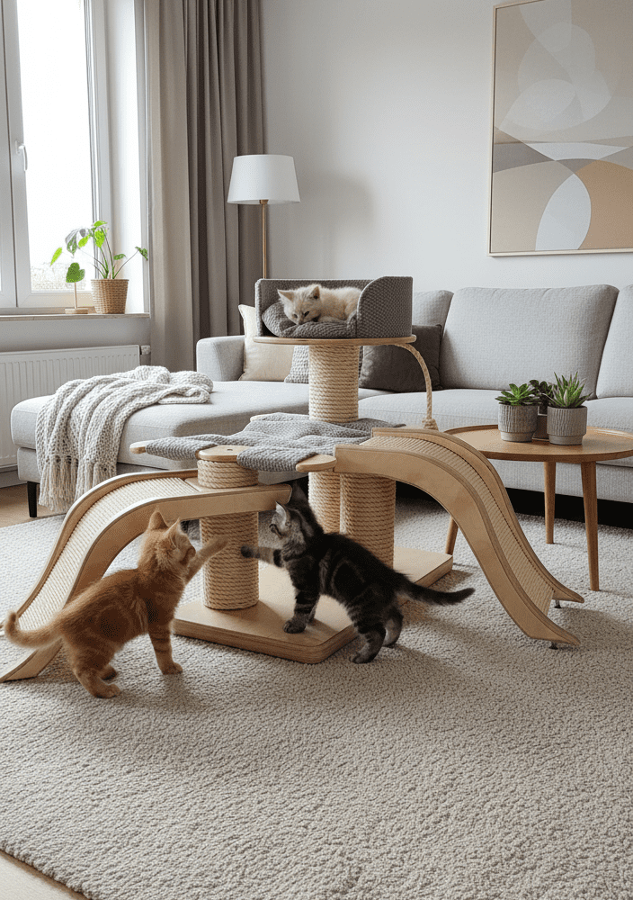 Drapak – Kocie Przedszkole z Dwiema Falami i Hamakiem NR2607