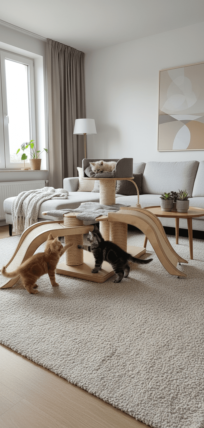 Drapak – Kocie Przedszkole z Dwiema Falami i Hamakiem NR2607