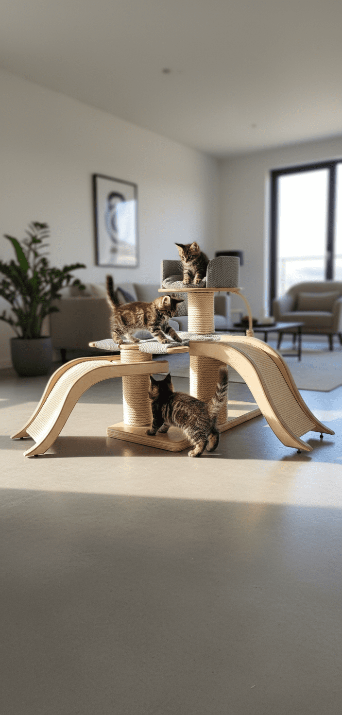 Drapak – Kocie Przedszkole z Dwiema Falami i Hamakiem NR2607 - obrazek 3