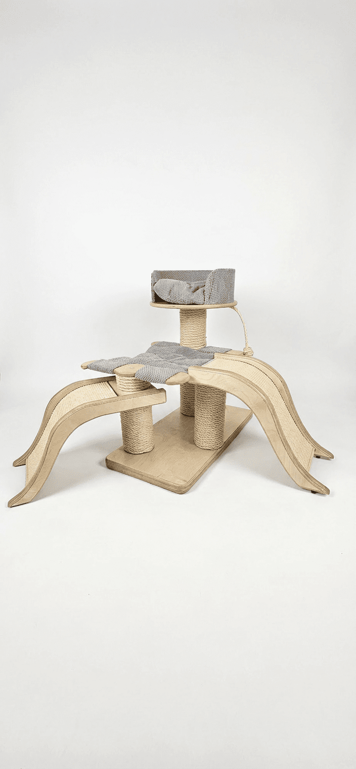 Drapak – Kocie Przedszkole z Dwiema Falami i Hamakiem NR2607 - obrazek 5