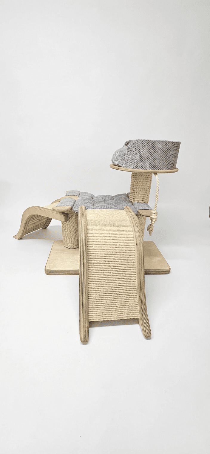 Drapak – Kocie Przedszkole z Dwiema Falami i Hamakiem NR2607 - obrazek 6