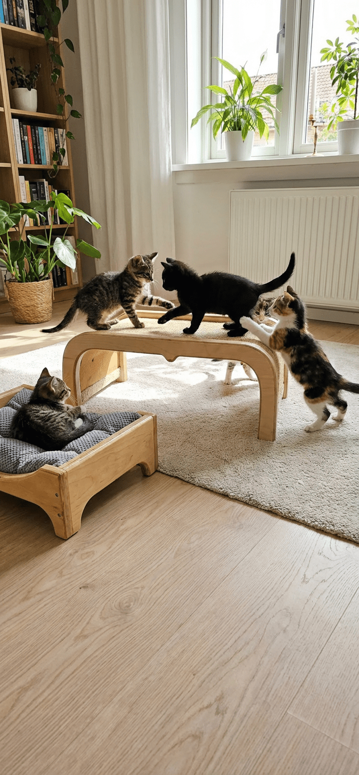 Drewniane Legowisko – Idealne do Kociego Przedszkola NR2610 - obrazek 3