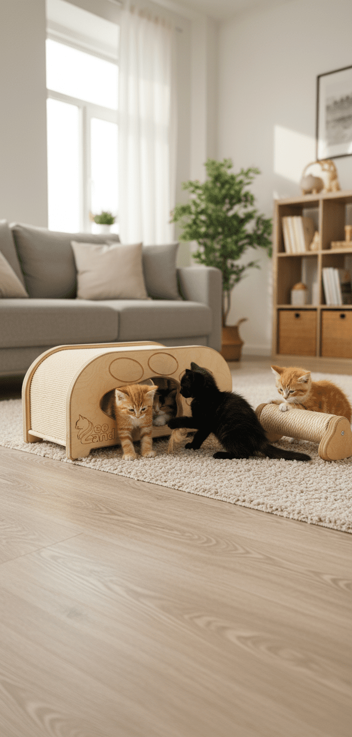 Domek-Drapak– Dwustronna Budka dla Kota z Wnętrzem Sizalowym NR2616 - obrazek 4