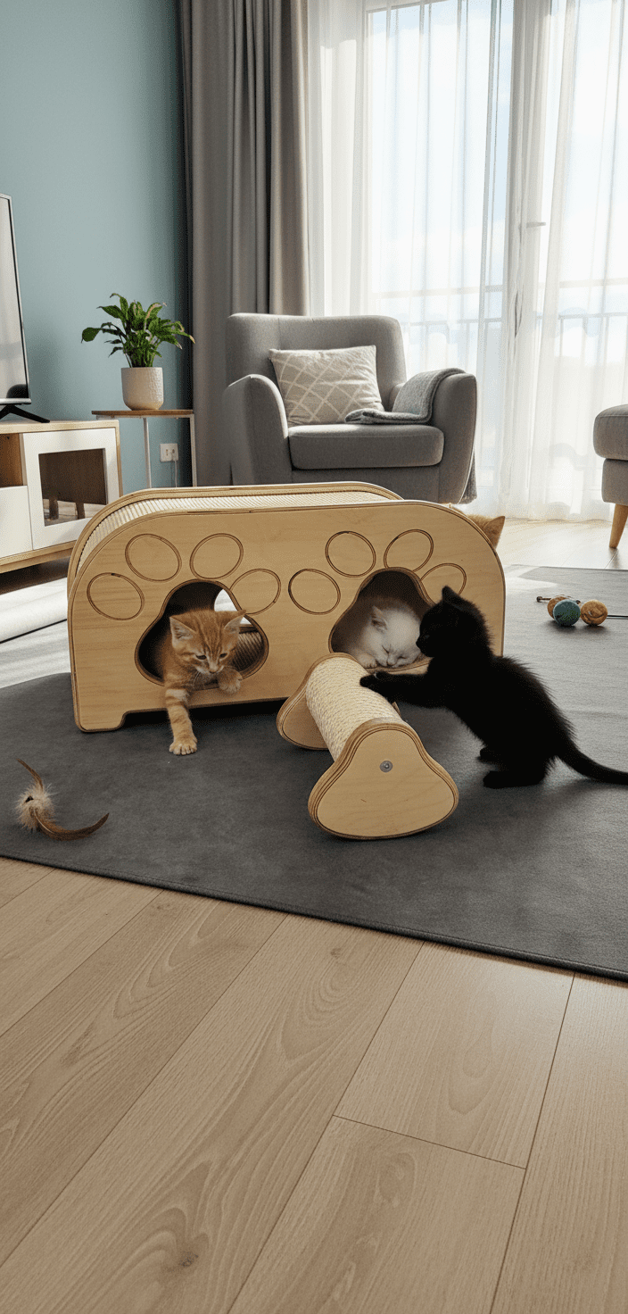 Domek-Drapak– Dwustronna Budka dla Kota z Wnętrzem Sizalowym NR2616 - obrazek 3