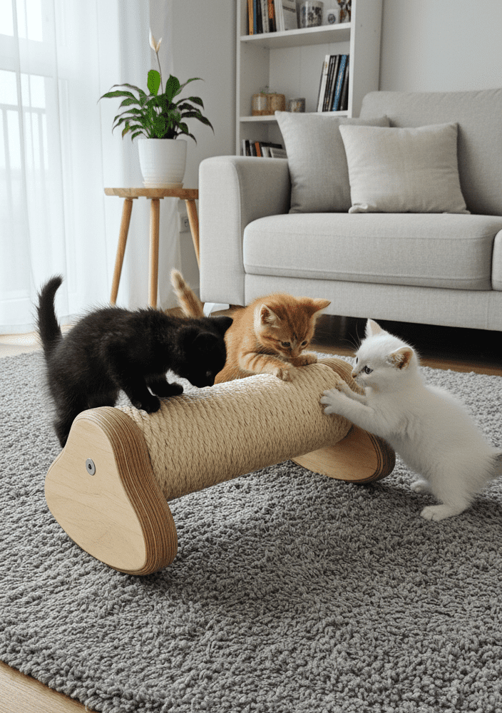 Interaktywny Drapak Poziomy Roller – Słupek Bujany dla Kociąt NR2618