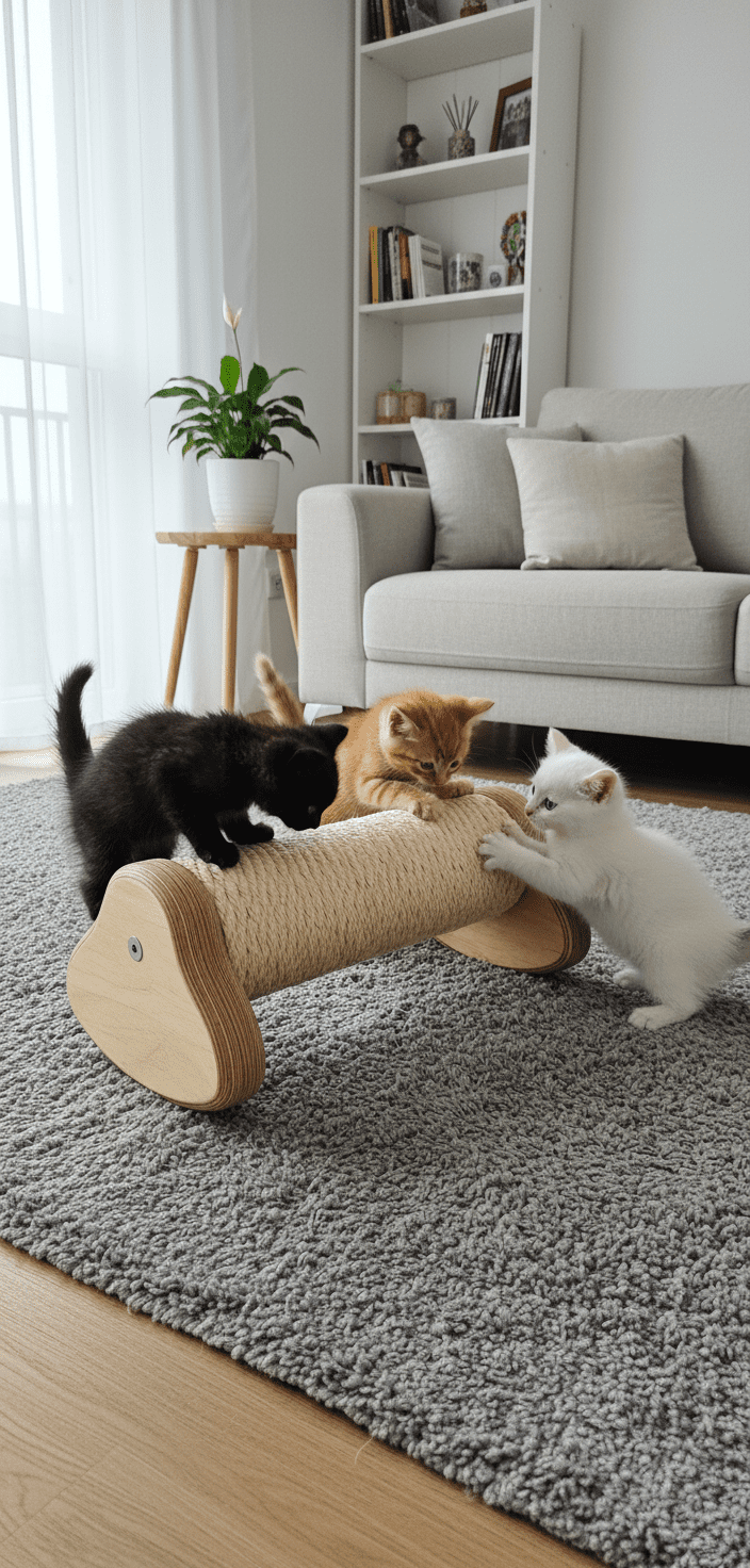 Interaktywny Drapak Poziomy Roller – Słupek Bujany dla Kociąt NR2618